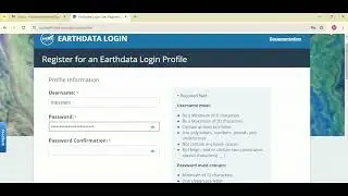 How to create an account with NASA Earth Data