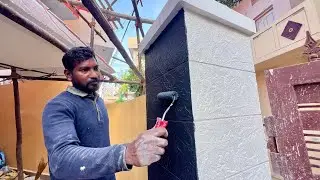 front gate pillar texture design | modern wall texture design ideas