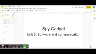 Software and Communication: Lesson 1 Spy Gadget