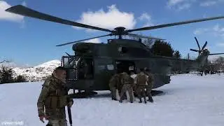 helicopter puma in a rescue operation