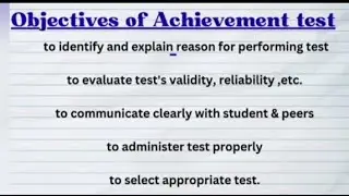 B.Ed. notes on Achievement test| Assessment for learning @LearnwithKriti01#subscribe #bedexam #bbmku