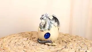 Ebros September Birthstone Dragon Egg Statue Blue Sapphire September Gem Dragon Decor
