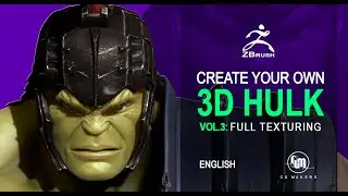 🔴 Hulk Vol 3 Titan Anatomy: Texture - 03 Shading legs and head - #Zbrush Course