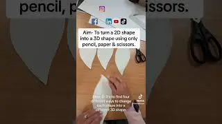 Turn a 2D shape into a 3D shape. #artteachertips #art #cutting #artprocess #paper #design