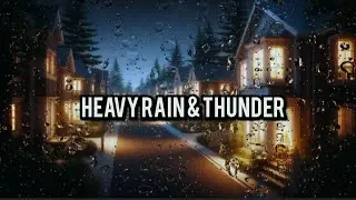 Windy Rain and Thunder Sound-Heavy Rain with Thunder-Rain sounds for Sleeping well