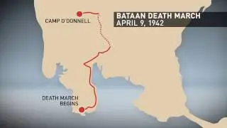 Bataan Death March map