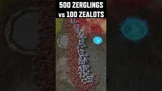 Who wins? 500 Zerglings vs 100 Zealots #sc2 #starcraft #starcraft2 #blizzard #gaming