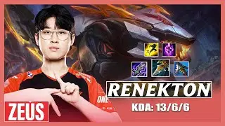 T1 ZEUS TRYHARD WITH RENEKTON BEFORE WORLDS 2022 | RENEKTON VS SETT - LoL Pro Replays