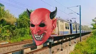 vfx train coming and ghost attack bhutiya phatak video viral vfx bhutiya train danger train video
