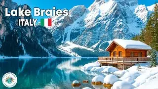 Italy’s Frozen Treasure 🇮🇹 | Lake Braies Winter Walk in the Dolomites 4K Ultra HD