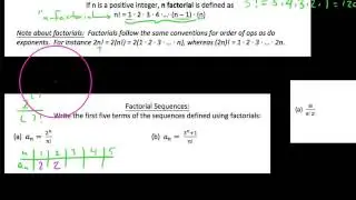 HPC 9.1.5,  Sequences defined with factorials, and simplifying factorial expressions