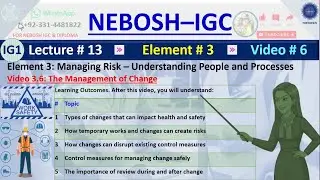 NEBOSH IGC Lecture 13 (Element 3) - Safe Systems of Work || NEBOSH Book IG1 Lecture 13