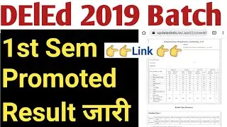 DElEd 2019 Batch 1st Semester Promoted Result Declared
