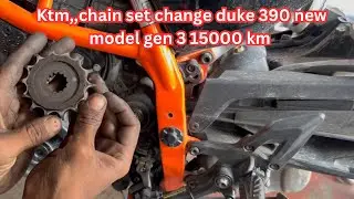 KTM🏍️ .chain set change duke 390 🚀new model gen 3 15000 km ⚠️💯