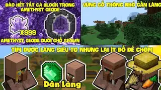 MINECRAFT PE SINH TỒN 1.17 - TẬP 4 | AMETHYST GEODE NGAY DƯỚI SPAWN, L&Agrave;NG SI&Ecirc;U TO, V&Ugrave;NG GỖ TH&Ocirc;NG NHỎ