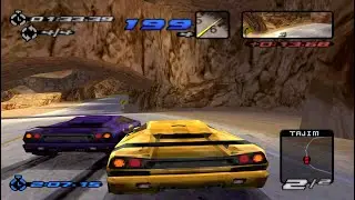 Need For Speed Over Drivin' III: Hot Pursuit (PS1/JPN/日本語版) - Police Chase Redrock Ridge Gameplay