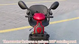 30 Miles Long Range 4 Wheel Electric Mobility Scooter, Foldable Travel Mobility Scooter for Adults