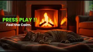 Calming Music with Cats LIVE &ndash; Soft Piano & Cozy Fireplace ASMR for Deep Sleep and Relaxation