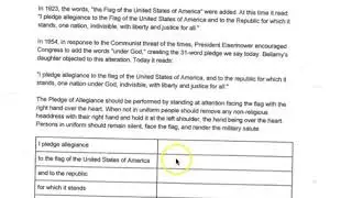 U.S. Pledge of Allegiance document analysis