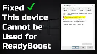 [Fixed] This device cannot be used for ReadyBoost | USB Flash Drive | Windows 10