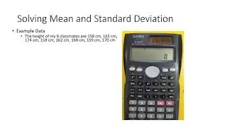 Solving the Mean and Standard Deviation Using Calculator