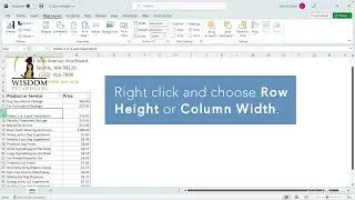 06  Adjust row height and column width