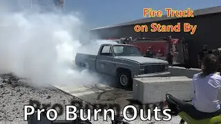 Burn OUT PIT - Motorcycle vs Truck Burnout Competition with Fire Department on Standby