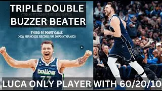 INSANE WILDCOMEBACK LUCA DONCIC WRITING HIS NBA HISTORY | ONLY PLAYER STAT WITH 60 PTS 21 REB 10 AST