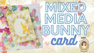 #mixedmedia  Bunny Card with @Stamprgrl