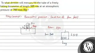 To what division will mercury fill the tube of a freely falling barometer of length \( 105 \math...
