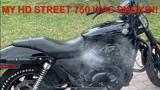 DEI EXHAUST PIPE WRAP ON Harley Davidson Street 750 motorcycle WITH PIPES ON! Smoking Harley!!