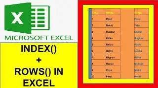 Index and row function in excel | #excelfansonly | #exceltutorial