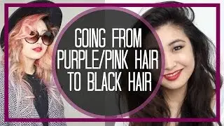GOING FROM PURPLE/PINK TO BLACK HAIR | Brittnissx3