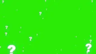 question mark green screen for edit / chroma key