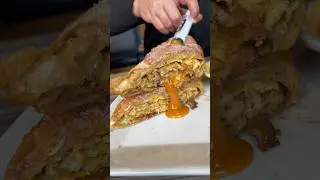 Part 1 of 2: The CHURRO BRUNCH PANCAKE BURRITO at Elm St Diner in Stamford CT is INSANE #DEVOURPOWER