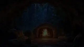 Heavy Rainfall and Thunder: Quiet Cave Ambience to Sleep Fast
