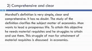 Merits and Dmerits of Alfred Marshall's Definition of Economics by Hamza Bin Javed