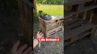0&euro; Werkbank bauen?😱⚒️ #werkbank #selbermachen #palette #diyprojekt #landkind  #garten