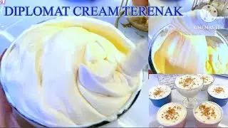 RESEP DIPLOMAT CREAM TERENAK || PREMIUM & RASANYA SEPERTI ES KRIM || PERSIS DI CAFE-CAFE MAHAL