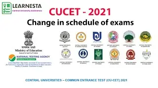 CUCET - 2021 Change in schedule of exams