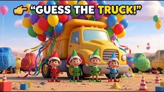 🧝&zwj;♂️ Elves Hide the Trucks! Guess & Learn Construction Vehicles 🚧