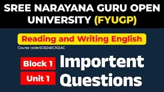 SGOU-FYUGP-Reading and writing english /block 1/unit 1 introduction/Question and answers