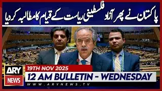 Pakistan Renews Call for Independent Palestinian State | ARY News 12 AM News Bulletin 19th Nov 2025