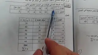 المحاضرة الثامنة الجزء الثاني   الفصل الثالث الوسط الحسابي في حالة البيانات المبوبة / أ.عزالدين بكير