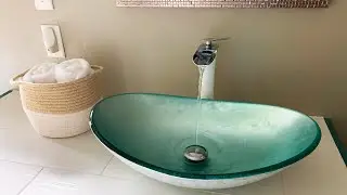 Oval Silver Foiled Glass Vessel Sink - TIG-7032-8031