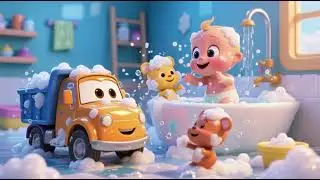 Toddler Bath Fun 🛁🚛🐾 | Baby Truck & Animal Bath Song | Kids Nursery Rhymes