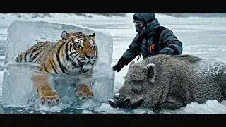 Rescuing tigers and wild boars frozen horribly