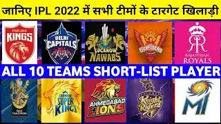 IPL 2022 - ALL 10 Teams Target Players for Mega Auction | All Teams Short-List Players Mega Auction