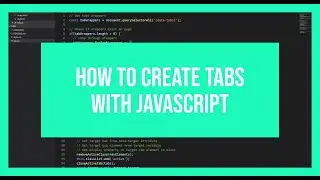 How to create tabs with JavaScript