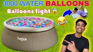 Water Balloons se kari fight 😱😂 3000 Water balloons 💦 Mazza aa gya @milansagarvlogs